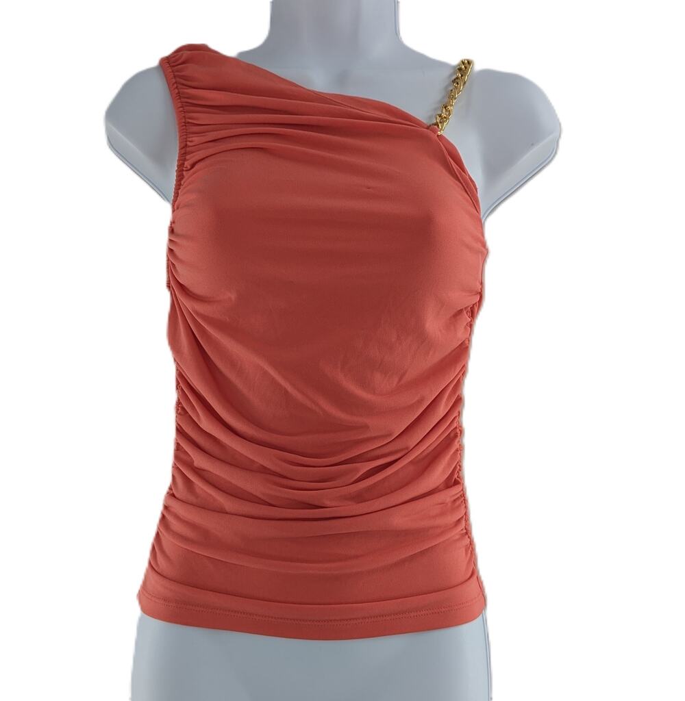 Michael Kors Women's Sleeveless One Shoulder Shirt Top